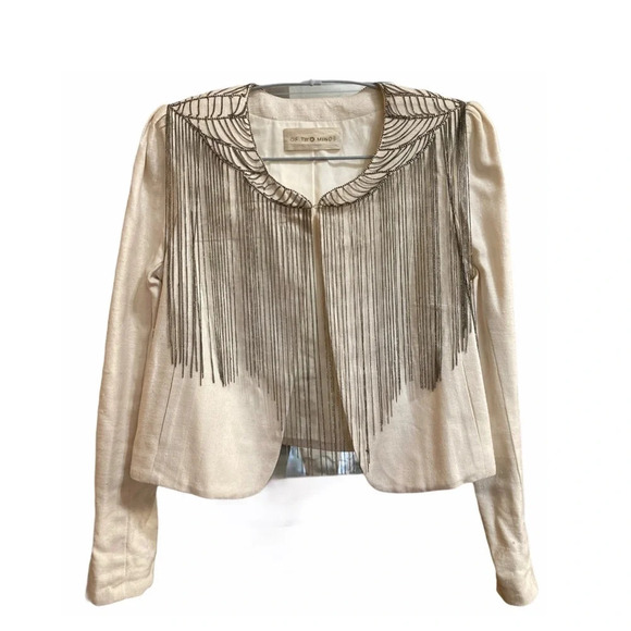 Of Two Minds Jackets & Blazers - Of Minds Creme Blazer With Chain Accents BNWT S/M BNWT